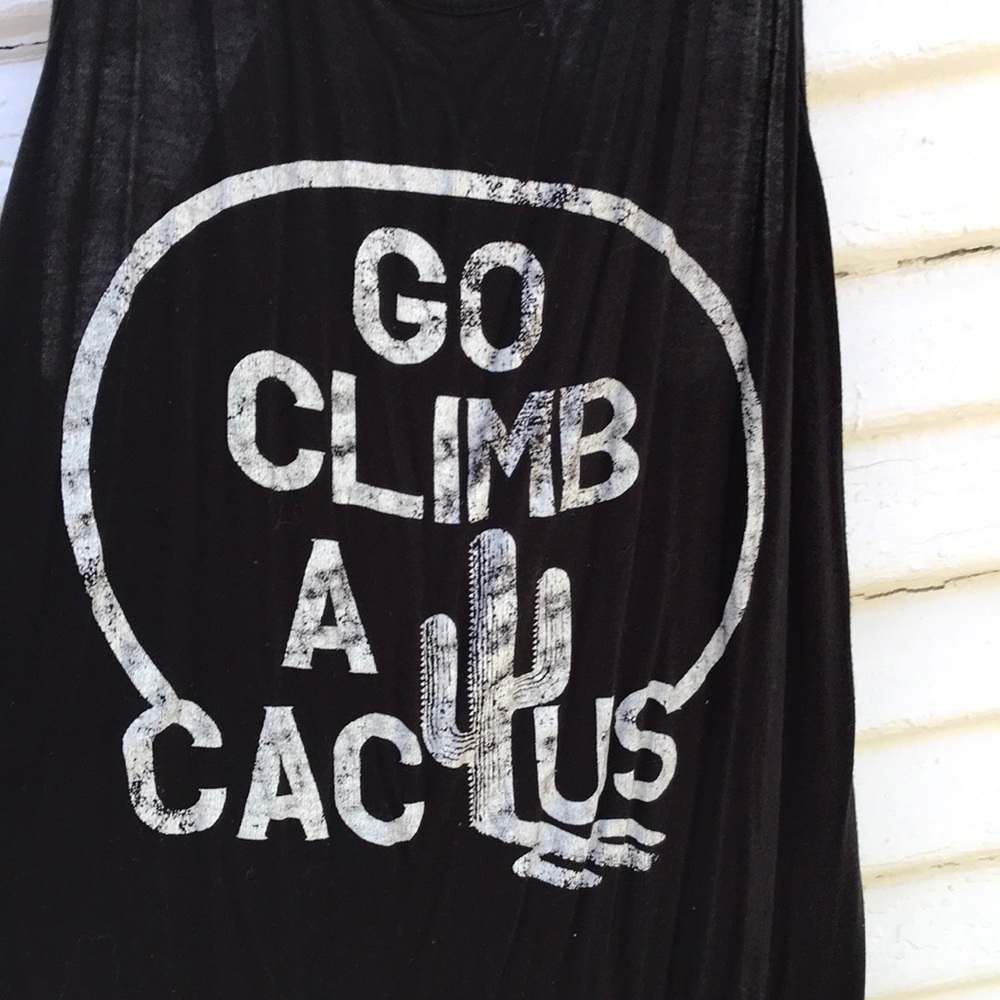 Nella Fantasia Go Climb A Cactus black racer back tank Small